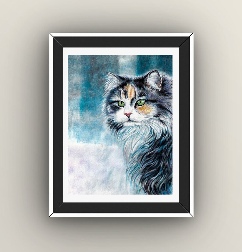 Cat Drawing / Cat Art / Cat Art Print / Cat / Cat Lover Gift / Cat Print / Cat Wall Art / Cat Portrait / Cat Wall Decor / Original artwork image 2