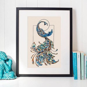 Blue Peacock Art Print