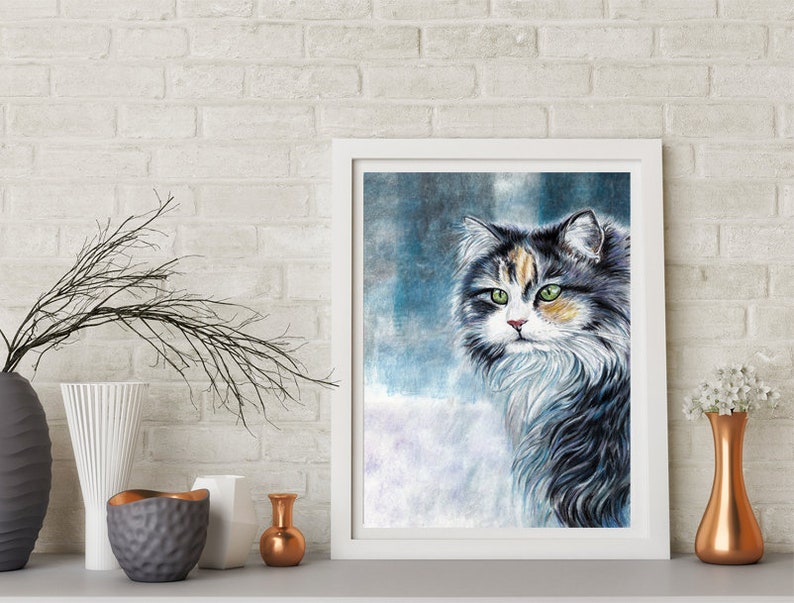 Cat Drawing / Cat Art / Cat Art Print / Cat / Cat Lover Gift / Cat Print / Cat Wall Art / Cat Portrait / Cat Wall Decor / Original artwork image 6