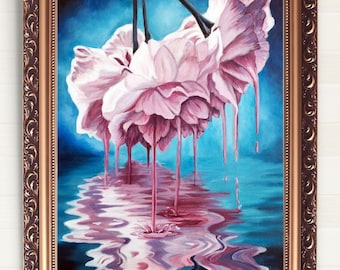 Pink Flower Art Print Made From Original Oil Painting