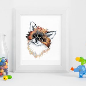 Baby Fox Original Art Print image 1