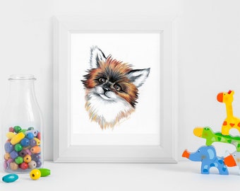 Baby Fox Original Art Print