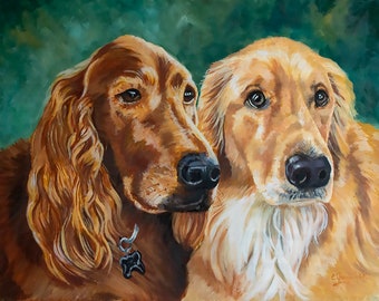 Custom Pet Portrait from Photo Oil Painting