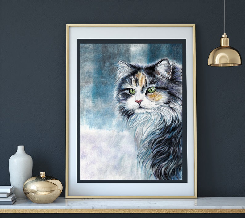 Cat Drawing / Cat Art / Cat Art Print / Cat / Cat Lover Gift / Cat Print / Cat Wall Art / Cat Portrait / Cat Wall Decor / Original artwork image 1