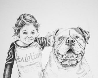 Custom Portrait Drawing From A Photo, Personalized Christmas Gift Special Order for Catherine