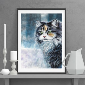 Cat Drawing / Cat Art / Cat Art Print / Cat / Cat Lover Gift / Cat Print / Cat Wall Art / Cat Portrait / Cat Wall Decor / Original artwork image 3