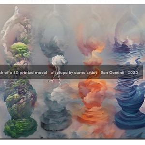 Element Goddesses Painting, HighRes Download, Spiral Goddess, Earth, Air, Fire, Water