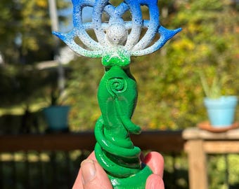 Lotus Meditation Goddess - Lotus Flower & Spiral Goddess, Wicca, Divine Feminine, Gifts for Her, Witchcraft Magic, Goddess figurine