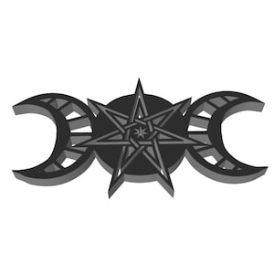 Septagram, Heptagram, Elven or Faerie star - 7-pointed Star of Venus, with triple goddess moons