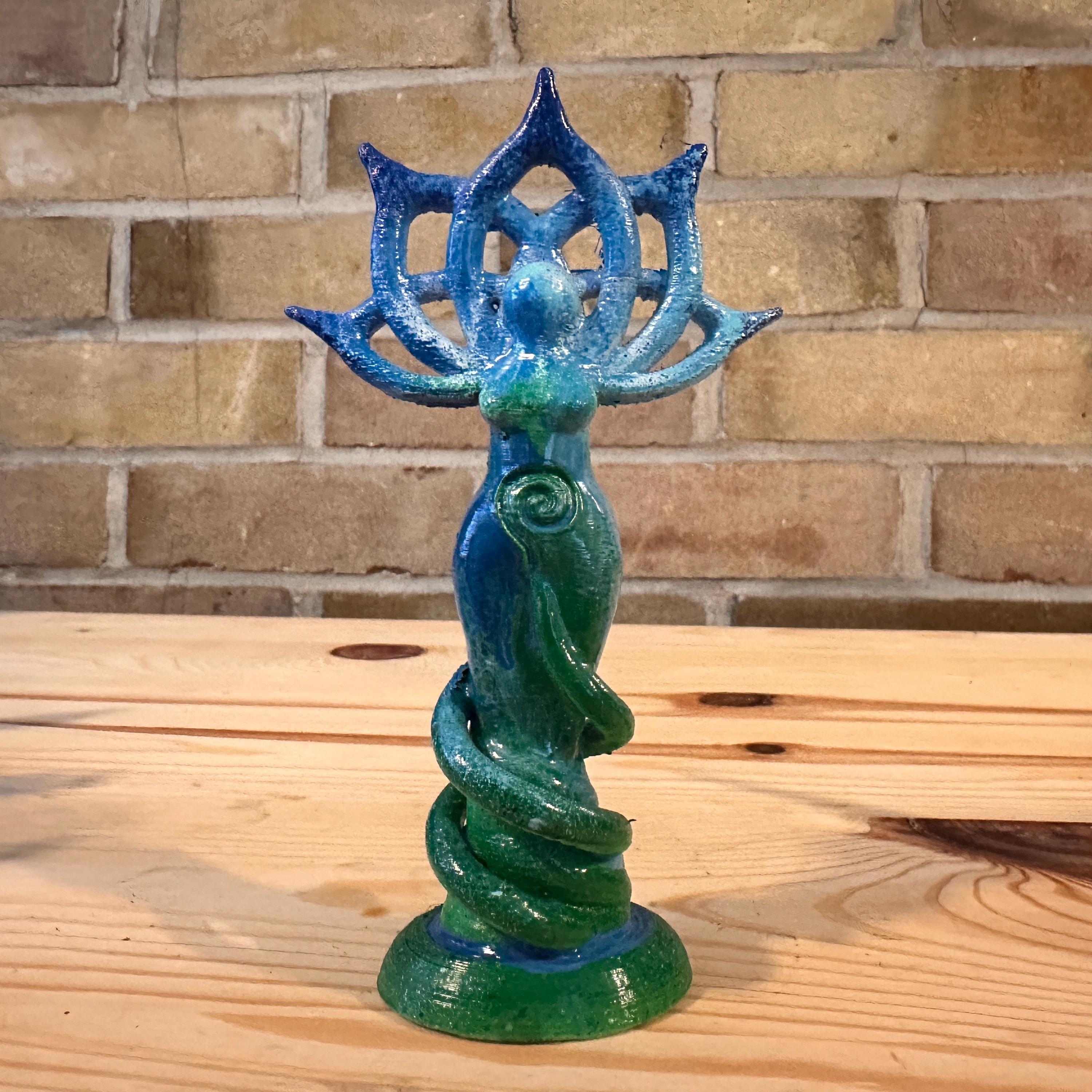 Lotus Meditation Goddess - Lotus Flower & Spiral Goddess, Wicca, Divine Feminine, Gifts for Her, Witchcraft Magic, Goddess figurine