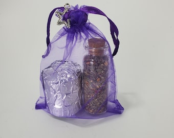 Ritual Blend Loose Incense, handmade with all natural herbs, includes charcoal disks
