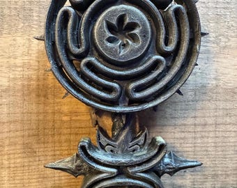 Hecate Wand, Divine Feminine Sigil, Talisman Wall Art, Hekate Sceptre Topper, Greek Goddess, Wicca and Witchcraft Ritual Items, Hecate Wheel