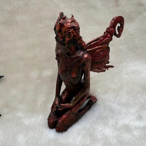 Fire Faerie - A Fall Fey or Fairy for Samhain, Faerie Garden, Garden Art, Wiccan Sculpture, Witchcraft, Pagan, Magic, Fairy Art