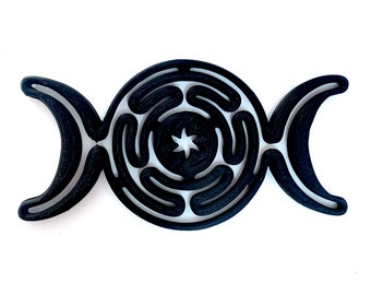 Hecate Wheel - Triple Goddess Moon Altar Mat on Hecate Wheel, Hekate Wheel, Strephalos, Greek Goddess, Pagan, Magic, Wicca, Witch