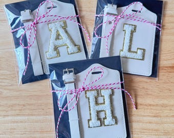 Chenille Letter Personalized Luggage Tag