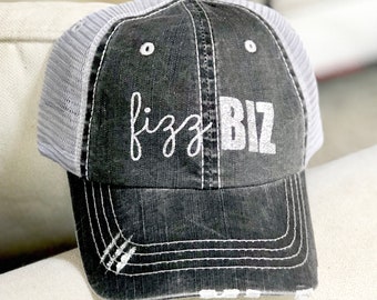 Grey Fizz Biz Hat Distressed Hat