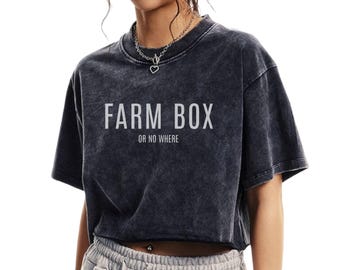 Farm Box or No Where Distressed Crop Tees