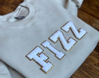 FIZZ Chenille Letter Sweatshirt Fizz Sweatshirt Fizz Patch Letter Shirt Fizz Gift for Bonbabe