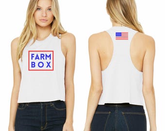Patriotic Farm Box Racerback Tanks