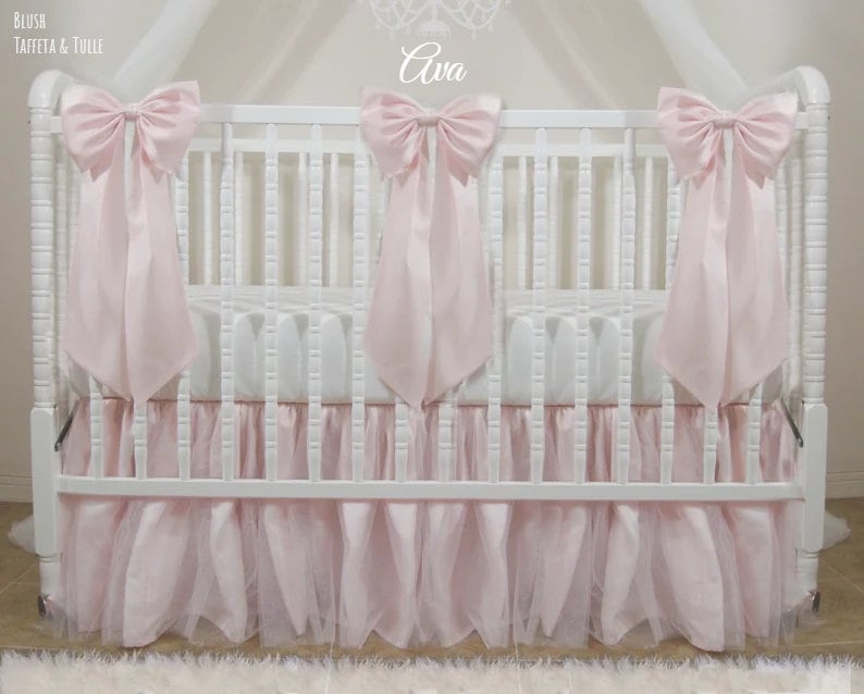 Pottery Barn Pink Tulle Crib Skirt