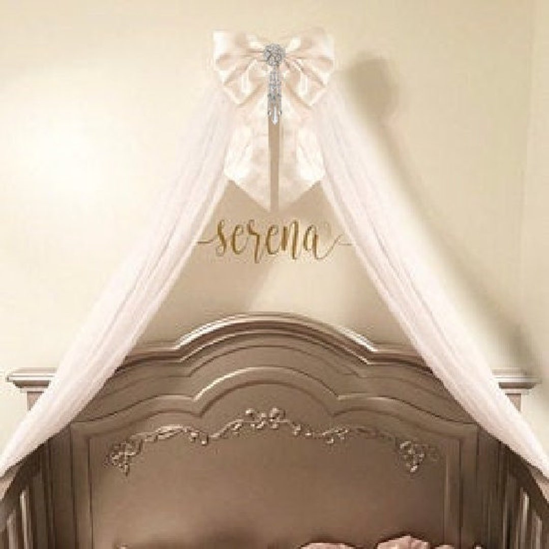 Satin Bow Crib Crown & Canopy Adorned With Large Etsy