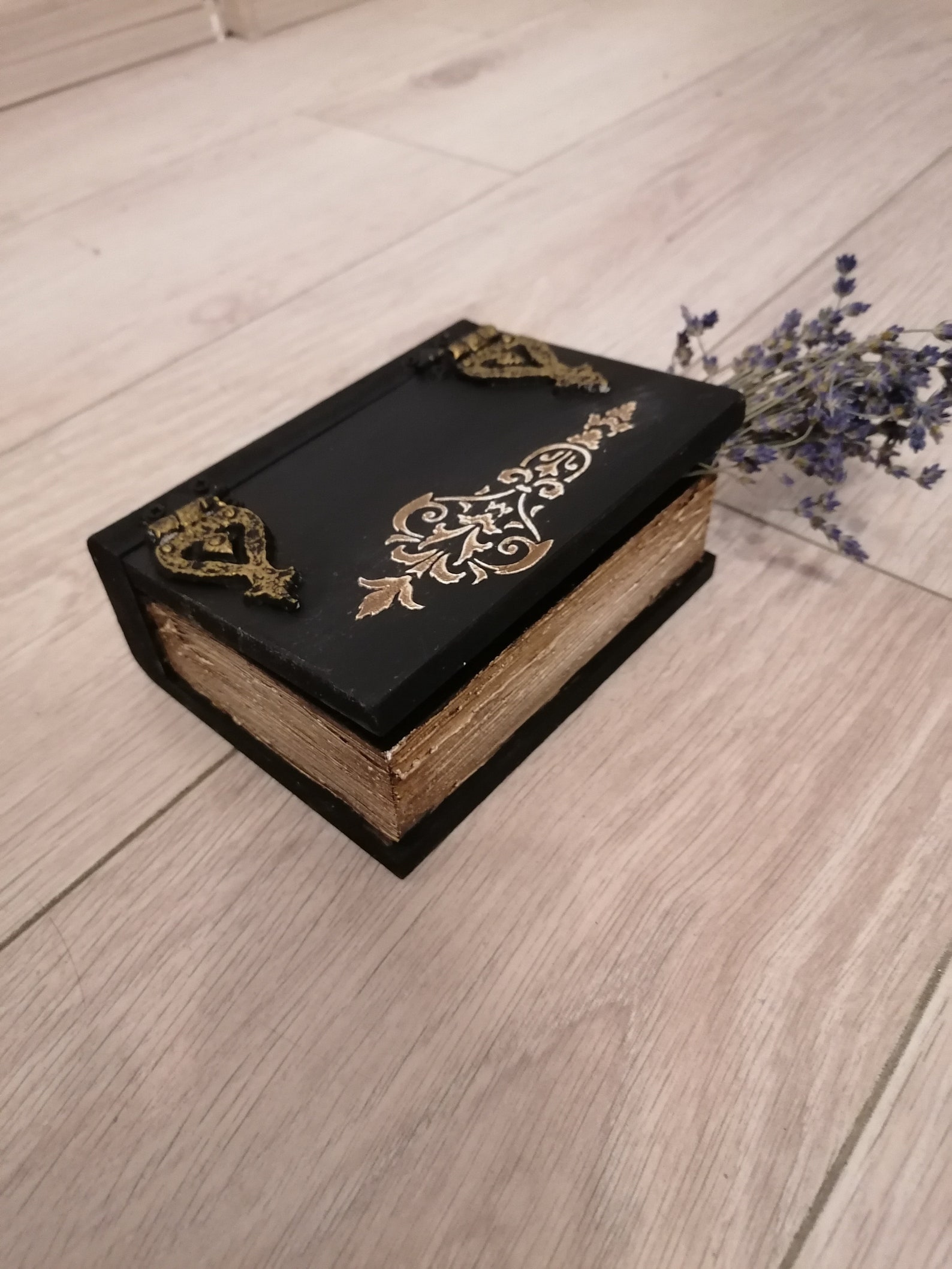 Wedding Rustic Ring Bearer Box Old Book Box Wedding Ring Etsy