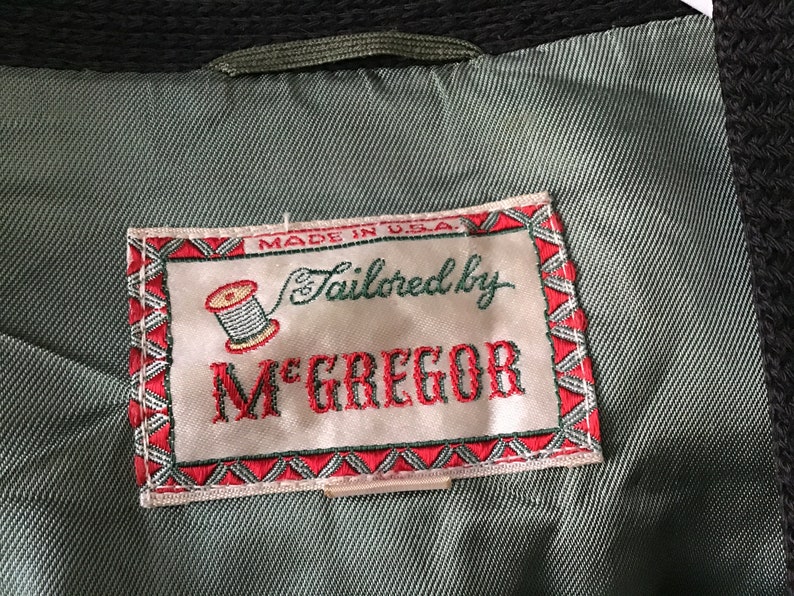 60s McGregor Green Corduroy jacket with black trim large