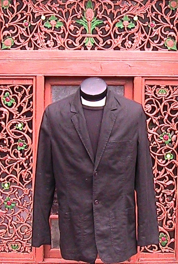 DKNY  black  Cotton Two Button Jacket 42L