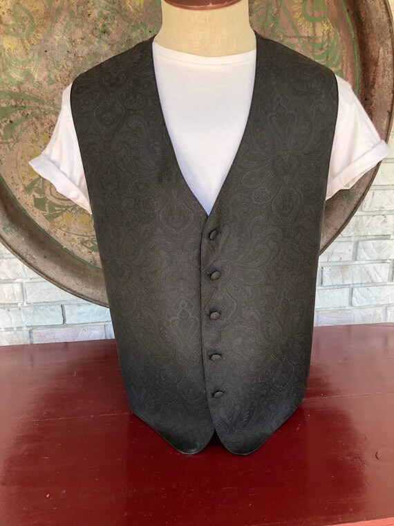 Brandon Michael black paisley formal Vest