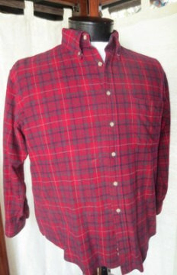 PENDLETON button Down RED Plaid L - image 1