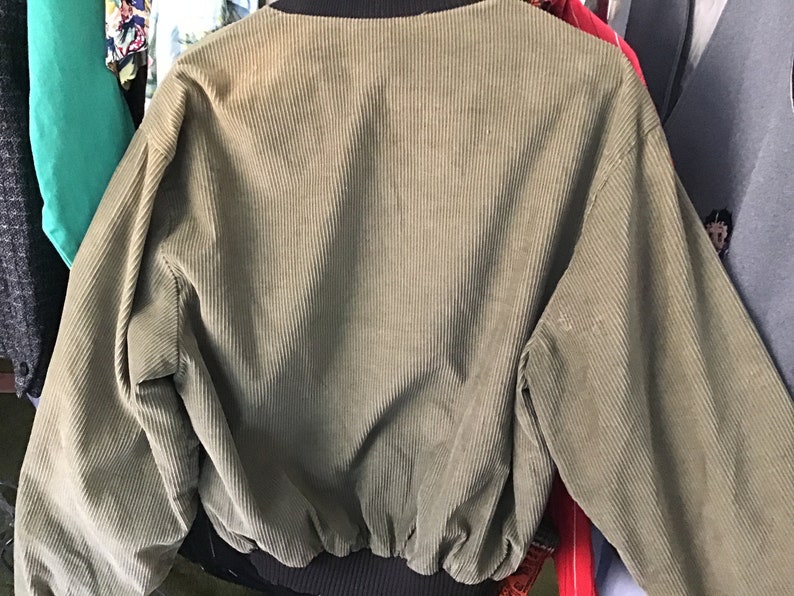 60s McGregor Green Corduroy jacket with black trim large