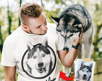Chemise personnalisée pour animaux de compagnie Chemise personnalisée pour chien Chemise personnalisée pour chien, Chemise pour chien, Tee de nom de chien personnalisé, Chemise de portrait de chien personnalisée