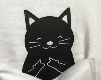 Funny Pocket Cat Middle Finger Fashion Gift Unisex T-shirt