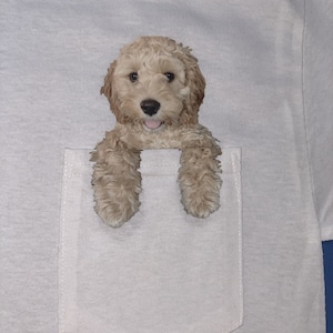 Custom Dog In The Pocket Funny T-shirt Pets Photo Pocket Shirt Gift Ideas Pocket Tee for Pet Lovers