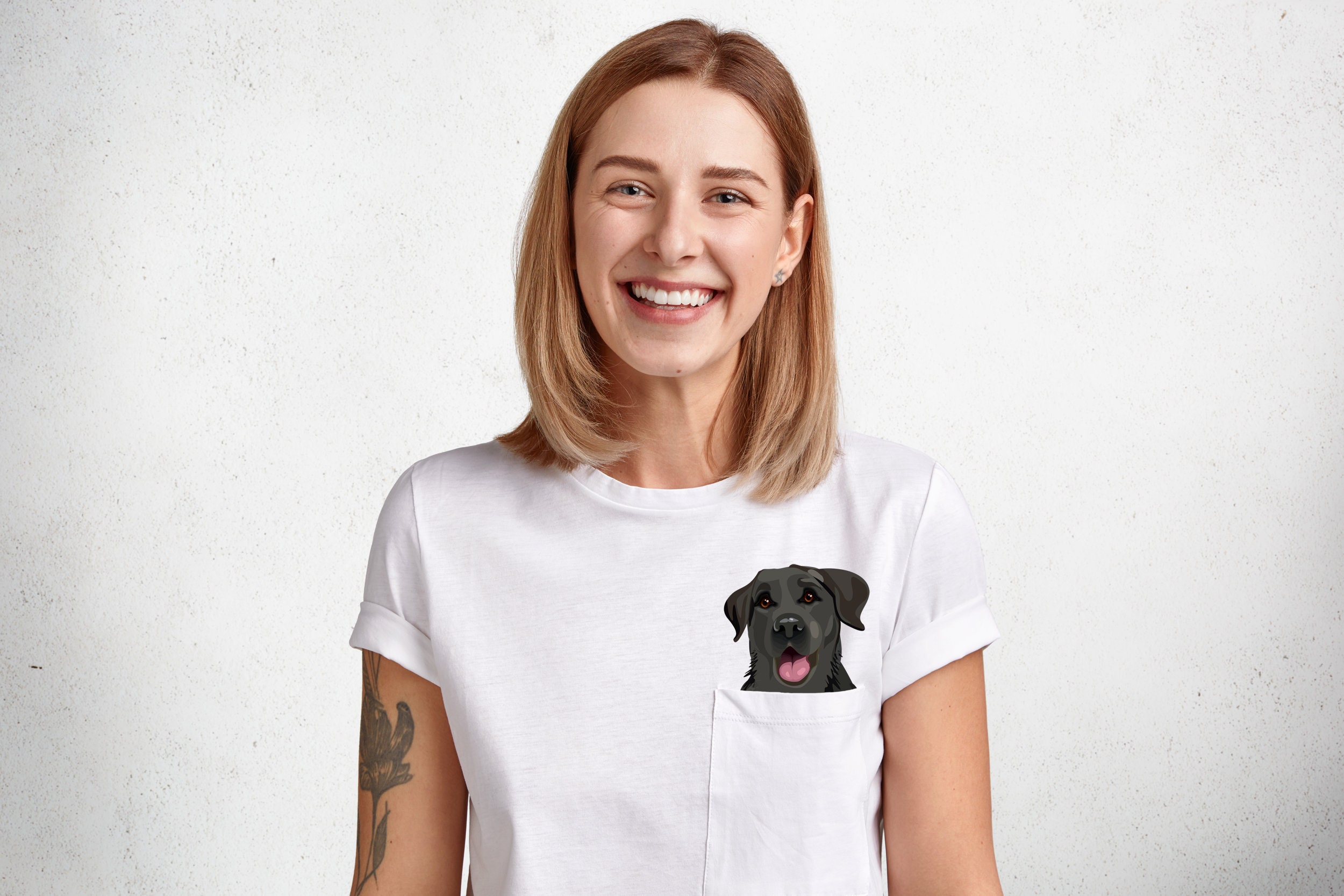 Golden retriever pocket t shirt Clearance