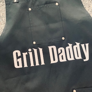 Grill Daddy Professional Apron Cooking Apron for Kitchen BBQ Grill Adjustable Size Tool Pockets Gift Apron Fathers Day Gift Birthday Gift
