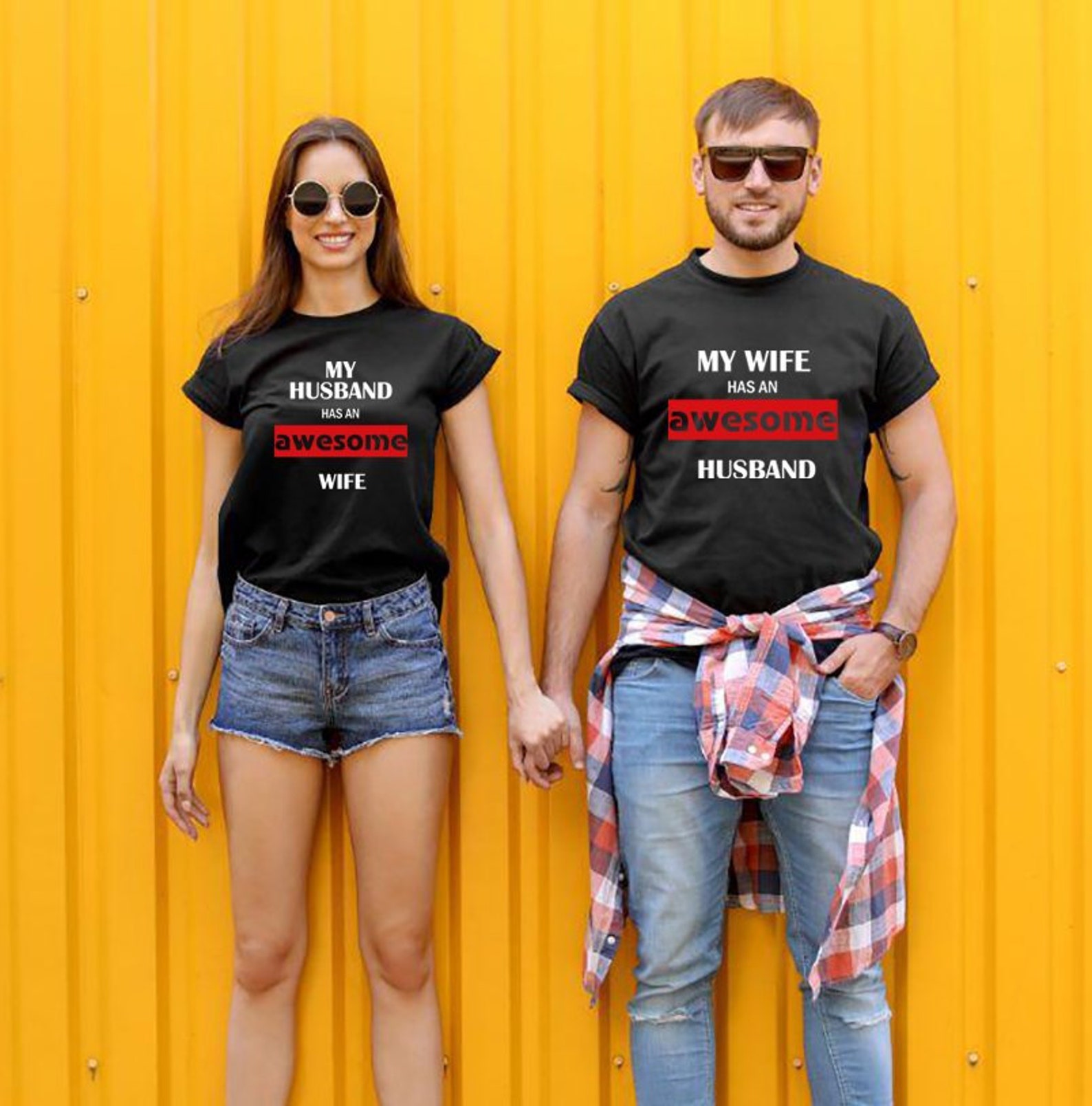 Husband Wife Matching Shirts Couples Shirts Honeymoon Etsy 