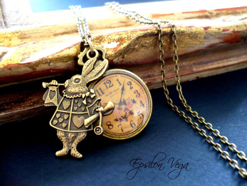 Alice au pays des merveilles collier lapin blanc et montre | Etsy France