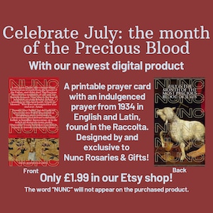 Precious Blood of Jesus downloadable prayer card