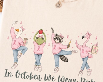 In October we Wear Pink tshirt, Teacher Support Squad Breast Cancer Shirt, Team Cancer Shirt, Motivational T Shirt, Cancer Awareness