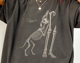 Comfort Colors Dog Skeleton Shirt, Lean Dog Halloween Tee, Funny Spooky Dog Lover Gift, Dog Mom Shirt, Gothic Halloween Tee