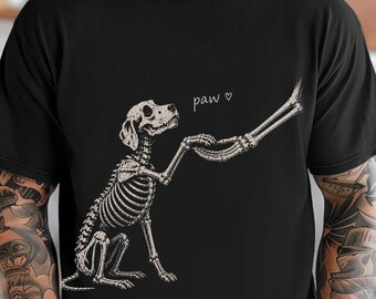 Comfort Colors Dog Skeleton Shirt, Paw Dog Halloween Tee, Funny Spooky Dog Lover Gift, Dog Mom Shirt, Gothic Halloween Tee
