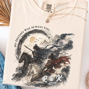 CDrama Inspired Couple Shirt, Custom Initials Date Tee, Asian Drama Lover Gift, Romantic Warrior Shirt, Personalized Couple Tee Fantasy Love