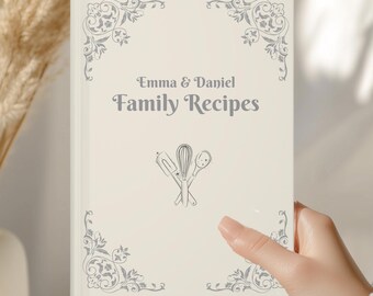 Custom Recipe Journal, Personalized Cookbook Wedding Gift Idea, Wife Christmas Gift, Personalized Notebook Recipe, Notebook Gifts for Chefs