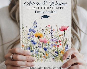Wildflower Graduation Advice Sign, Advice & Wishes for the Graduate Guestbook, Graduation Party Decor, Junior High, High School, or College