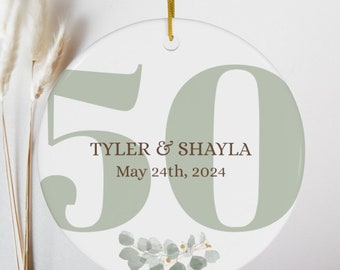 Personalized 50th Wedding Anniversary Gift, Eucalyptus, Anniversary Gift for Couples and Parents, Golden Anniversary, Parents anniversary