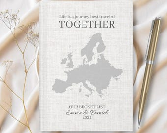 Custom Our Bucket list, Europe Travel Journal, Couple Travel Journal, Personalized Travel Notebook, Adventure Notebook, Honeymoon journal