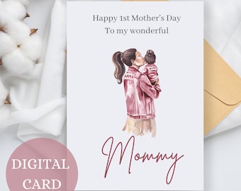 Mom and Daughter card, Motherhood Blank card, Mother's Day Card from Daughter, Cute Mother Day Card, New Mom Gift, Greeting Card for Mom