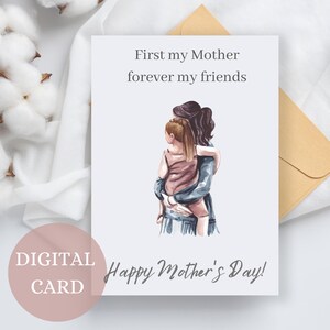 Muttertagskarte von Tochter, Mutter und Tochter Karte, Erste meine Mutter, süße Muttertagskarte, bestes Muttergeschenk, Grußkarte für Mama