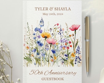 50th Wedding Anniversary Guestbook, 50 Years Sign, Silver 25 Anniversary gift, Anniversary Guest Book Alternative, 40th Anniversary, 30th